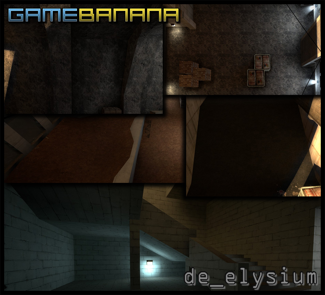 In some places in de_elysium the texturing could benefit from a little more variety or blending.