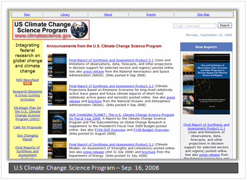 U.S. Climate Change Science Program - Sep. 16, 2008
