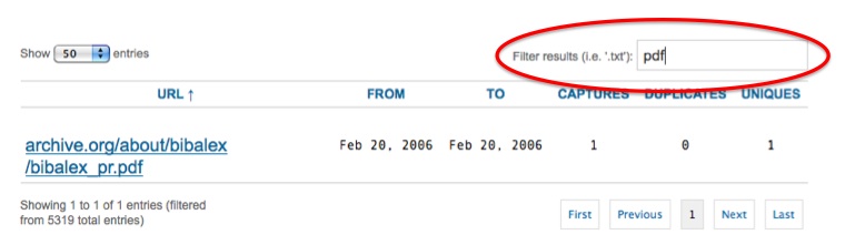 filtering results