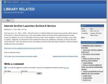 Internet Archive Launches Archive-It Service