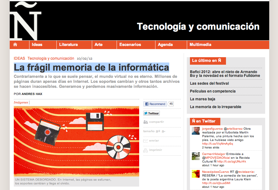 La frágil memoria de la informática