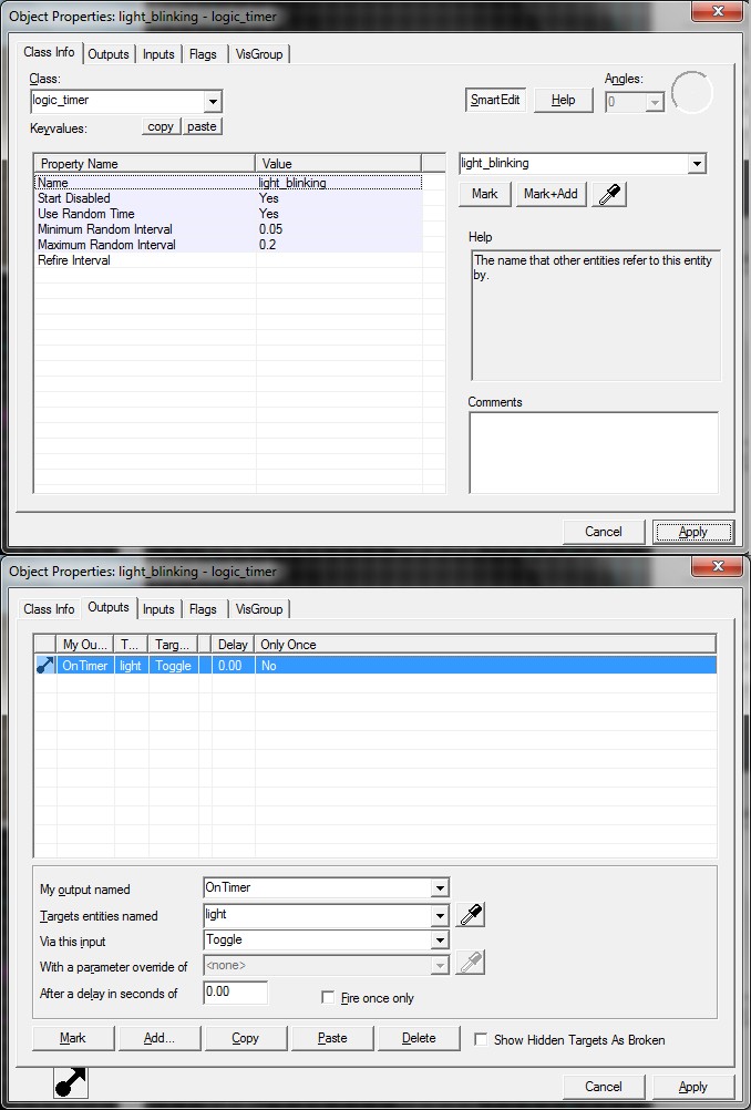 Settings for light_blinking timer