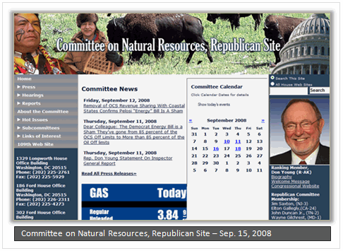 Committee on Natural Resources, Republican Site - Sep. 16, 2008