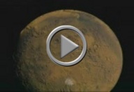 Mars Odyssey Epithermal Neutron Data overlayed on MGS/MOLA Topography Data (Flyover, Viking True Color)