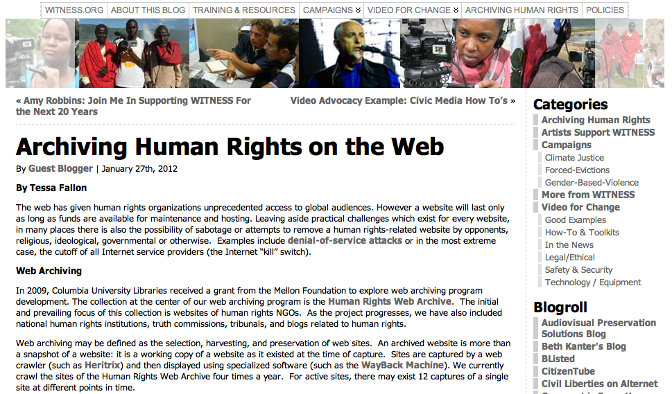 Archiving Human Rights Archiving Human Rights