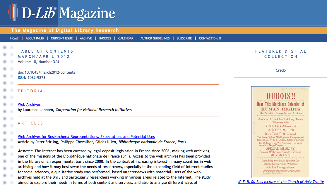 D-Lib Magazine D-Lib Magazine